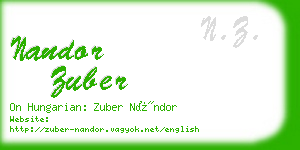 nandor zuber business card